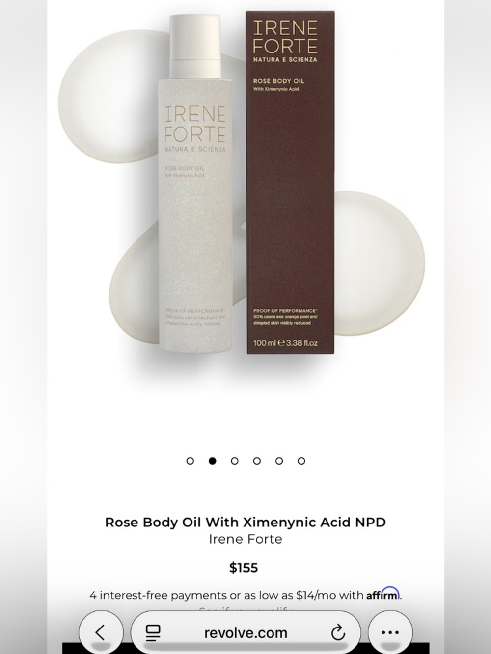 Irene Forte rose body oil from REVOLVE